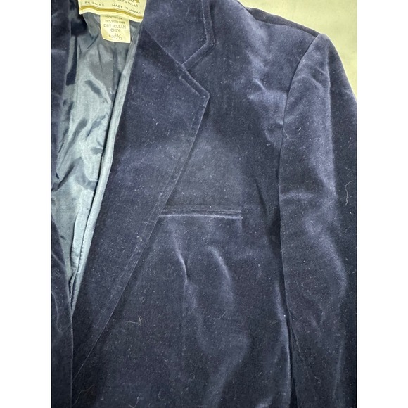 Marsala Velvet Blazer Navy Blue Fine Fashion Sportswear Size 11/12 - Picture 4 of 10